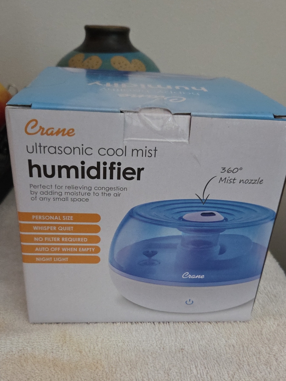 Crane Ultrasonic Cool Mist Humidifier - Blue/White